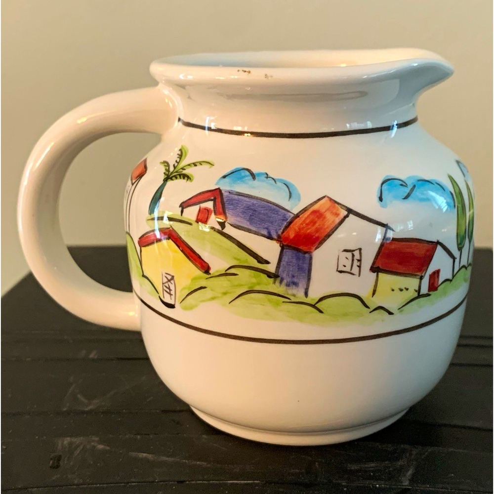 Vintage Sakura Provence Creamer Pitcher Hand Painted Earthenware